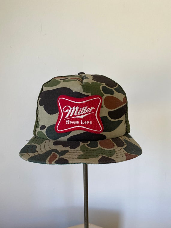 Miller beer camo trucker snapback hat