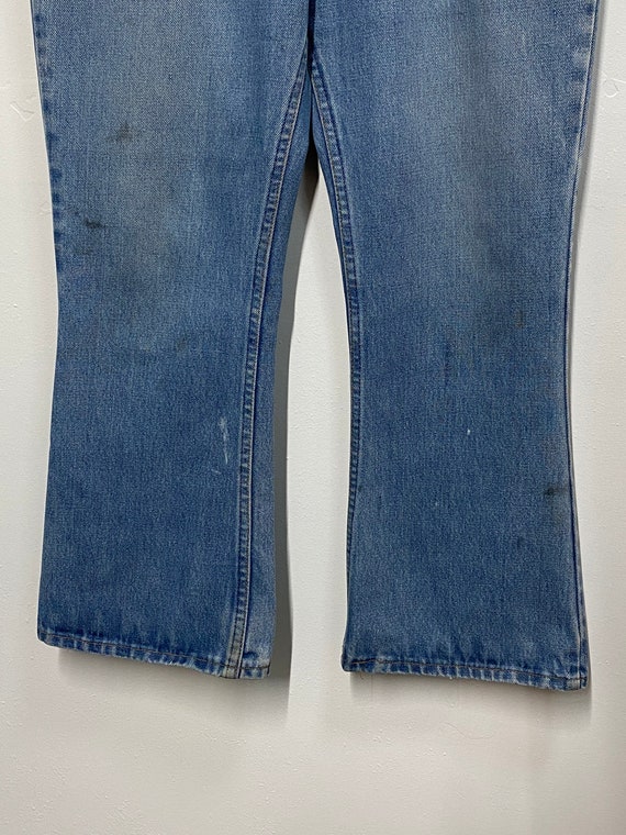 1970s Bell Bottoms Flare Leg Plain Pockets Denim … - image 7