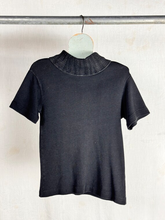 Vintage 1960s Childrens Mock Neck Cotton T Shirt