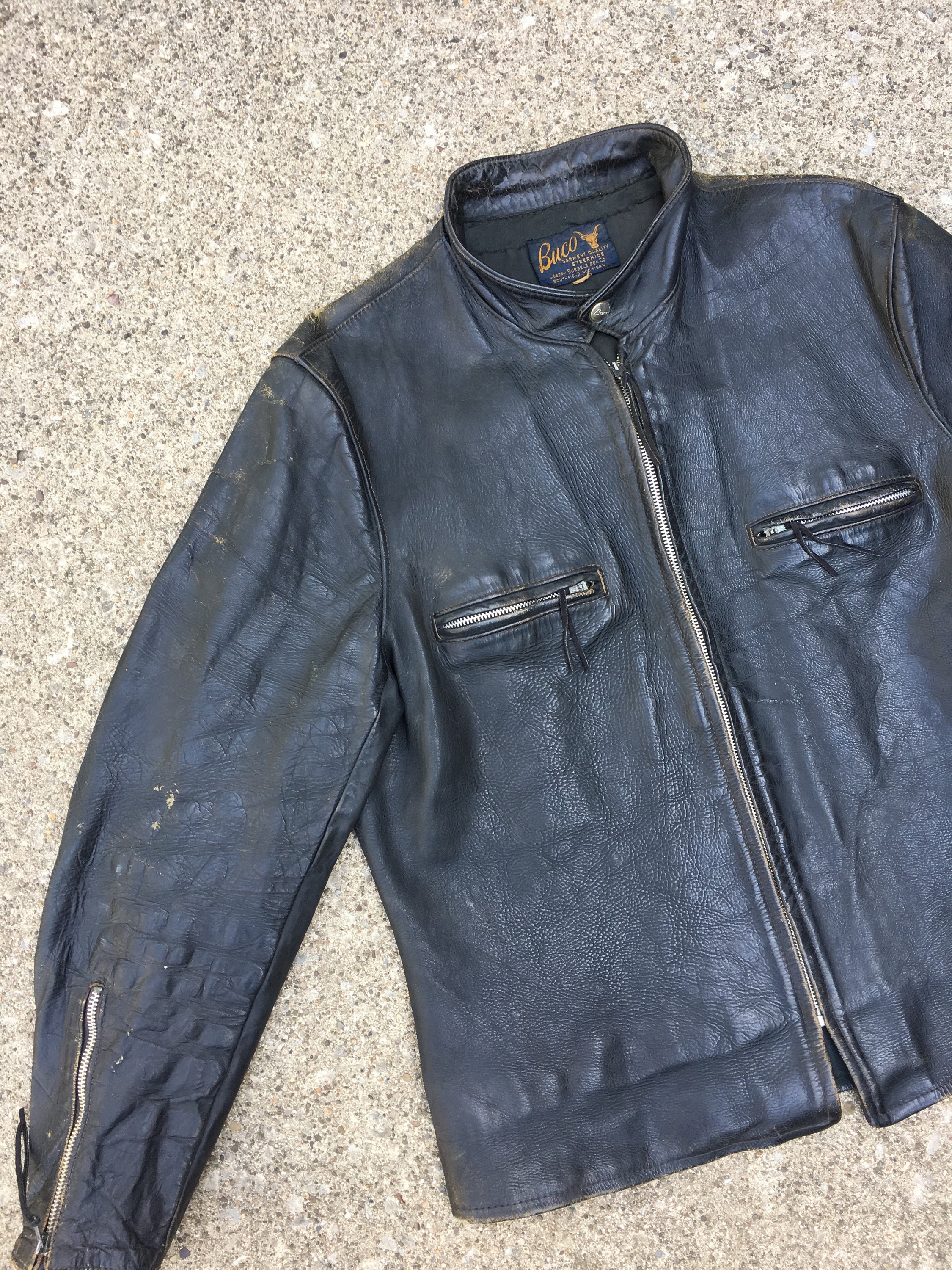 Cafe Racer 1950s Buco J 100 Steerhide Leather Jacket 44