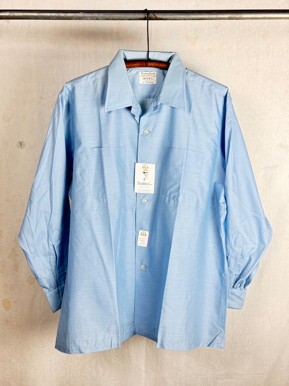 Vintage Deadstock 1960s Hathaway Woven Long Sleeve Shirt Mens XL