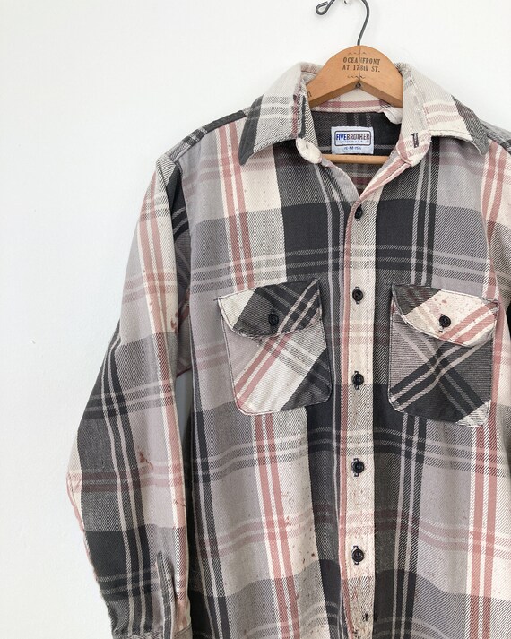 Distressed flannel shirt | Five Brother flannel s… - image 3