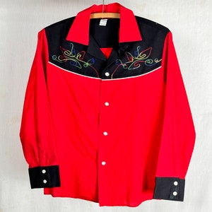 Vintage Kids 50s-60s Gray Red Black Texson Long Sleeve Pearl Vintage Kids 50s-60s Gray Red Black Texson Long Sleeve Pearl