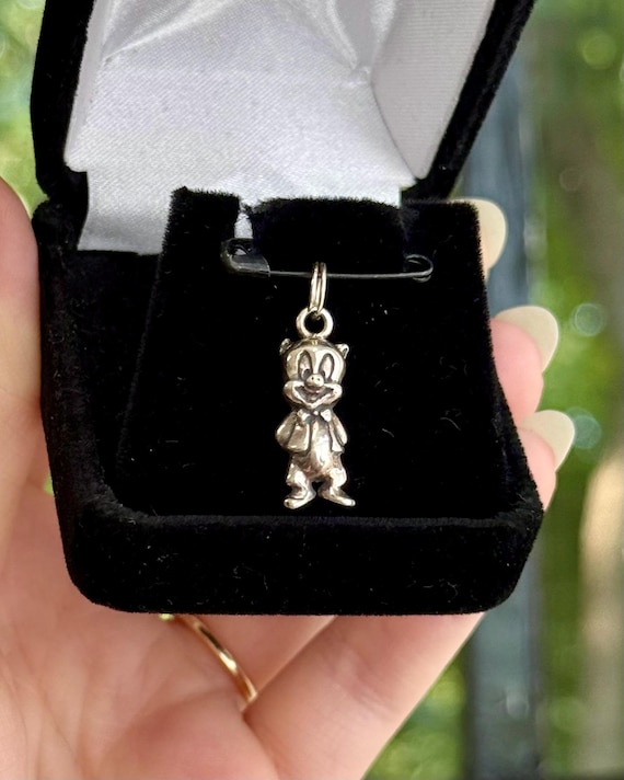 Vintage Porky Pig Sterling Silver Looney Tunes Charm Pendant