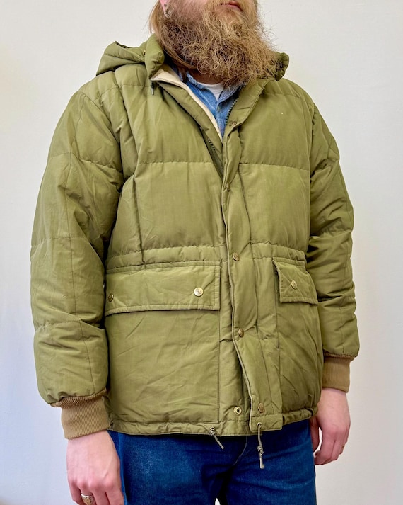 Vintage Eddie Bauer Kara Koram Parka Down Insulated Puffer Coat Olive large