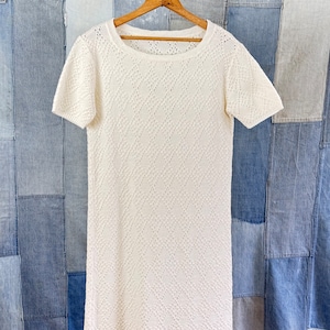 Vintage 1970s Open Knit Sweater Dress