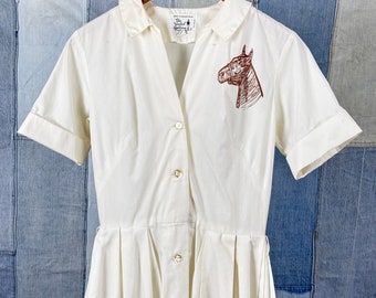 1960s Vested Gentress Horse Shirt Dress