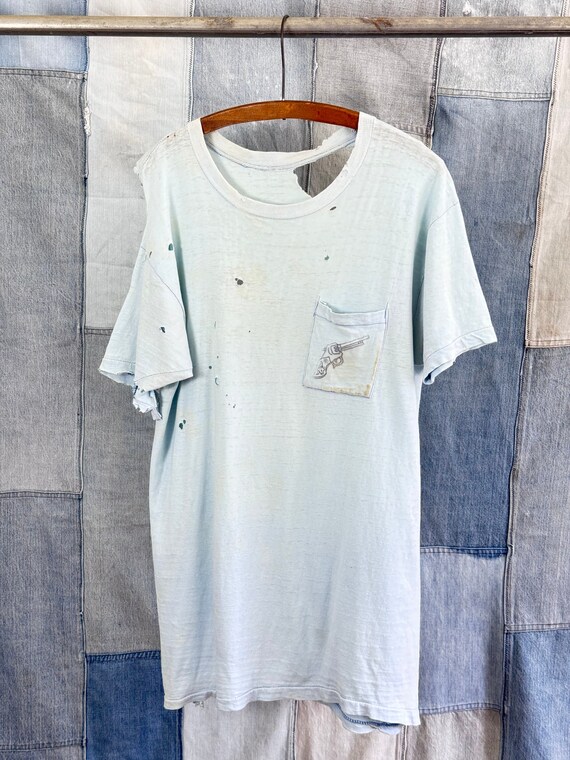 Vintage 1970s 80s Thrashed Distressed Paper Thin T