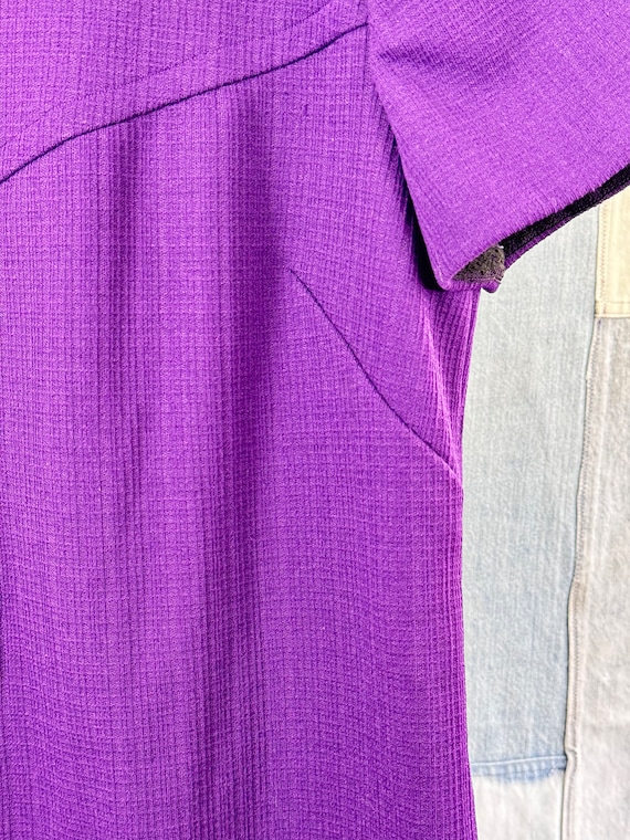 1960s Mod Purple Polyester Double Knit Dress - image 3