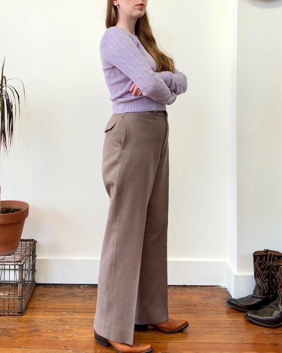 Vintage 1950s Whipcord High Rise Mens Wool Trouser | 29