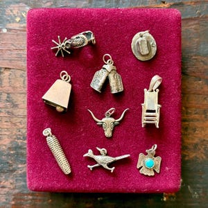 Vintage Country Western Sterling Silver Charm Pendant | select one