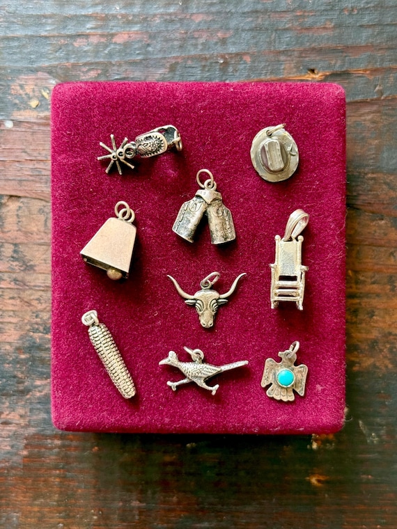 Vintage Country Western Sterling Silver Charm Pendant | select one