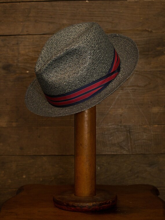 Straw Fedora | Vintage Fedora | 60s 70s Mens Hat |