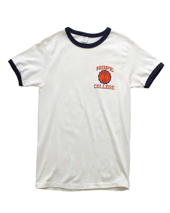 Hope College - 1980s Champion Sportswear Ringer Te