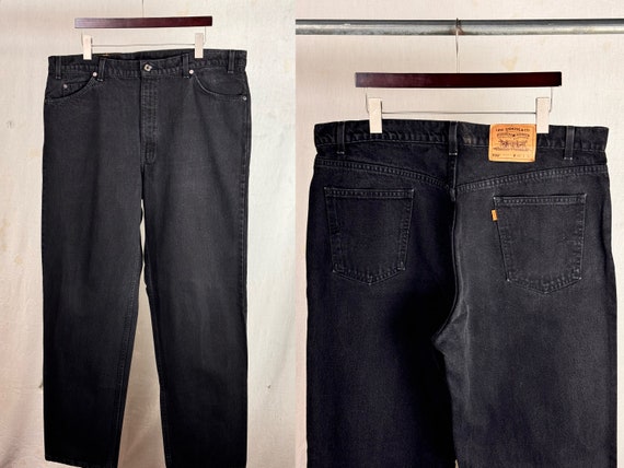 Vintage 1990s Levi’s Orange Tab 550 Relaxed Black Denim Jeans 42 x 32
