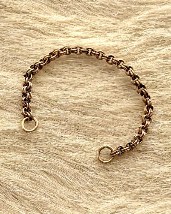 Antique Gold Filled Double Rolo Watch Chain Jewelry Extender 2.5”