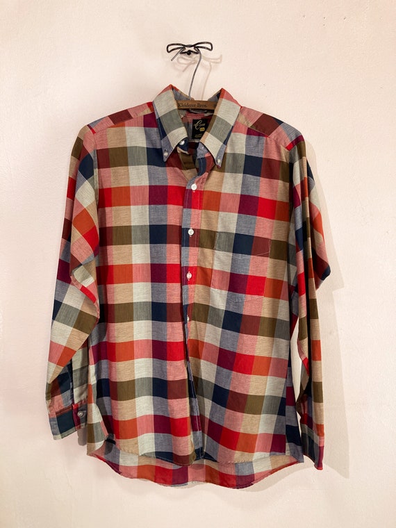 1970s Button Up Check Shirt