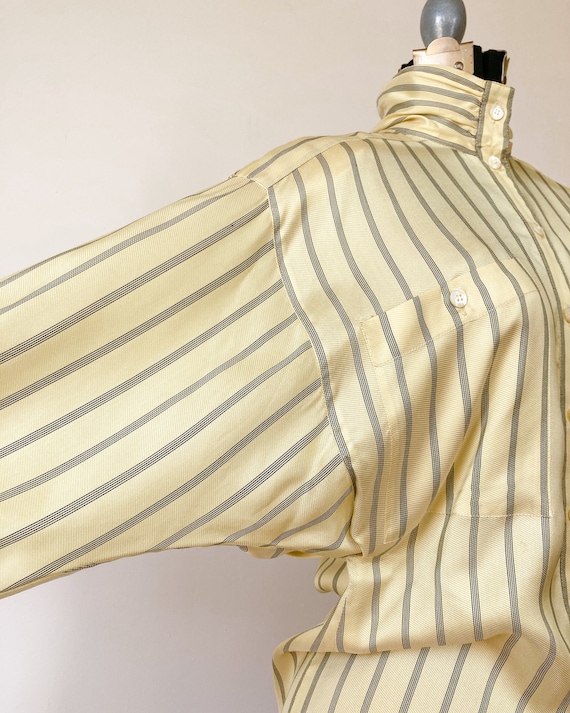 Vintage 1980s Escada Striped Silk Blouse - image 6