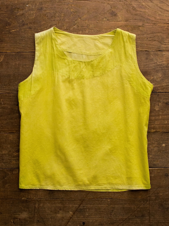 Pique Cotton Blouse | Chartreuse Top | Sun Faded B
