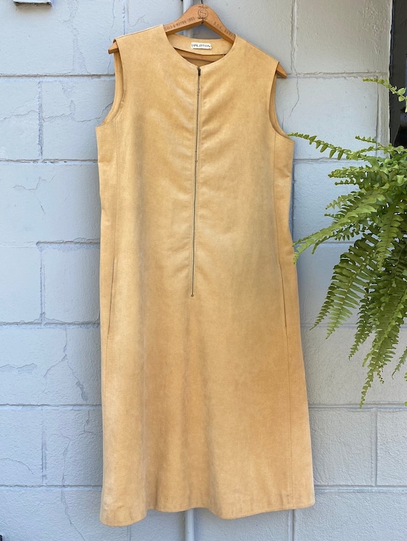 1970s Halston Ultrasuede Zip Dress