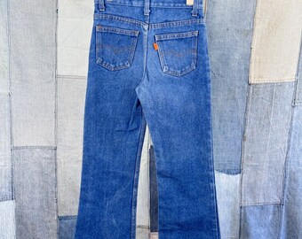 Kinder Vintage Levi's Orange Tab Bootcut Flare Denim Jeans 10 12
