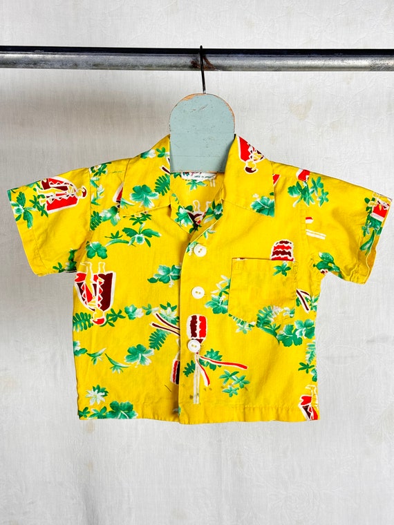 Vintage 1950s Childrens Aliʻi Chief Hawaiian Shirt