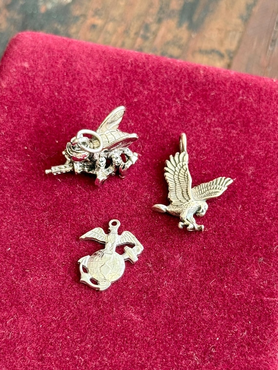 Vintage American Military Sterling Silver Charm Pendant | pick one