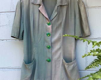 Vintage 1940s Rayon Sportswear Blouse