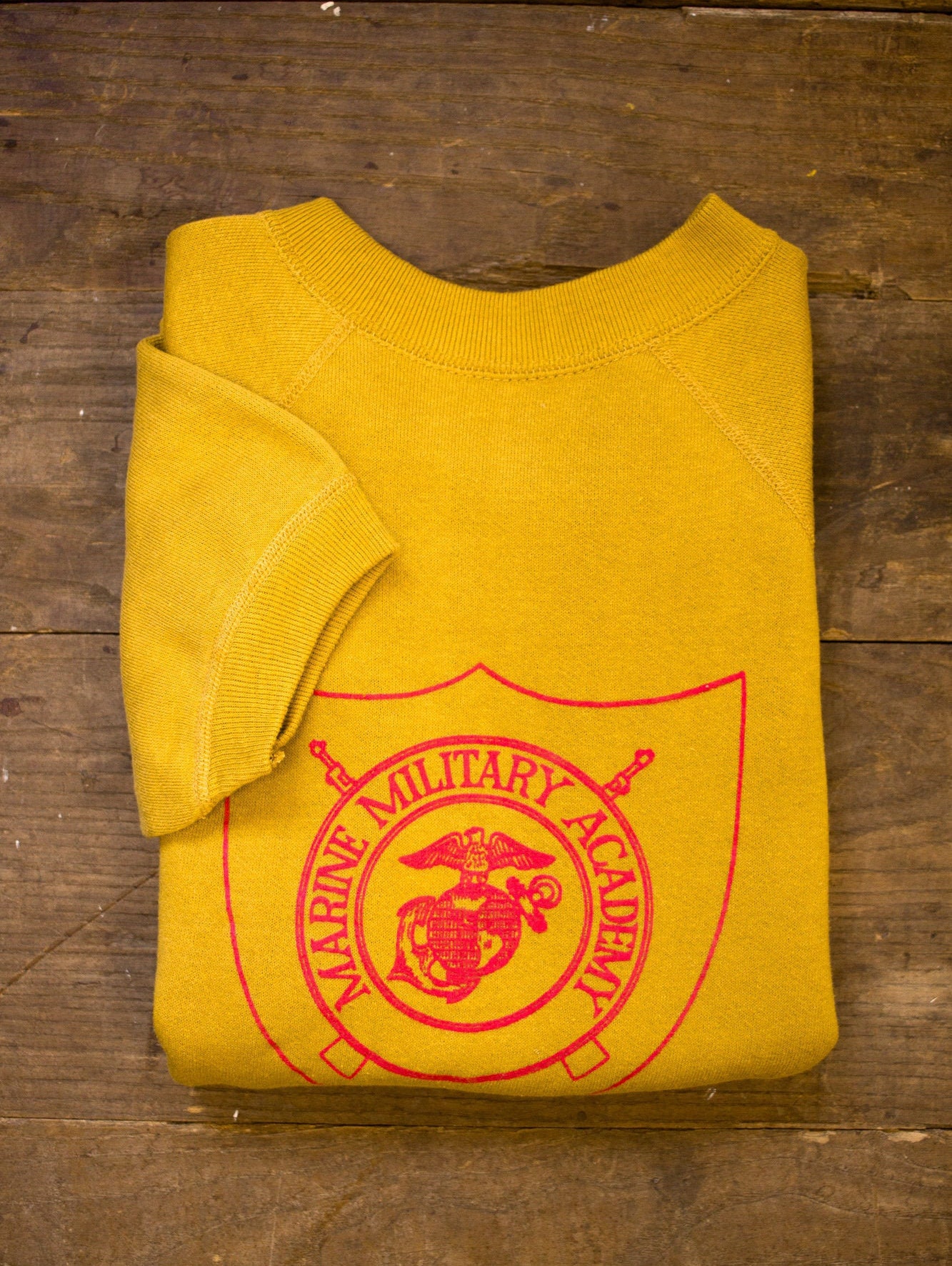 Marine Military Academy 1960s Graphic Short Sleeve Sweatshirt Small