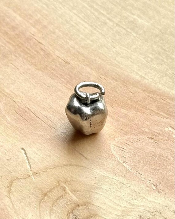 Vintage 1940s 50s Apple of my Eye Fruit 3D Sterling Silver Charm
