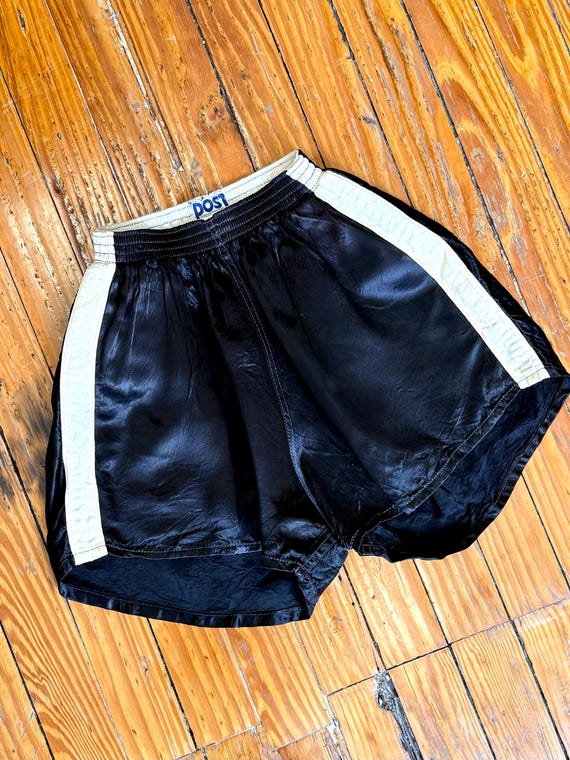 Vintage 1970s Satin Stripe Padded Athletic Shorts | xsmall small