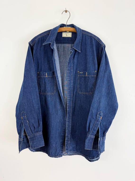Vintage 1970s 80s Polo Western Ralph Lauren Denim Shirt Sample | xlarge