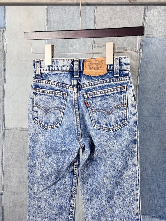 Childrens Vintage Levi’s Orange Tab Acid Wash Den… - image 2