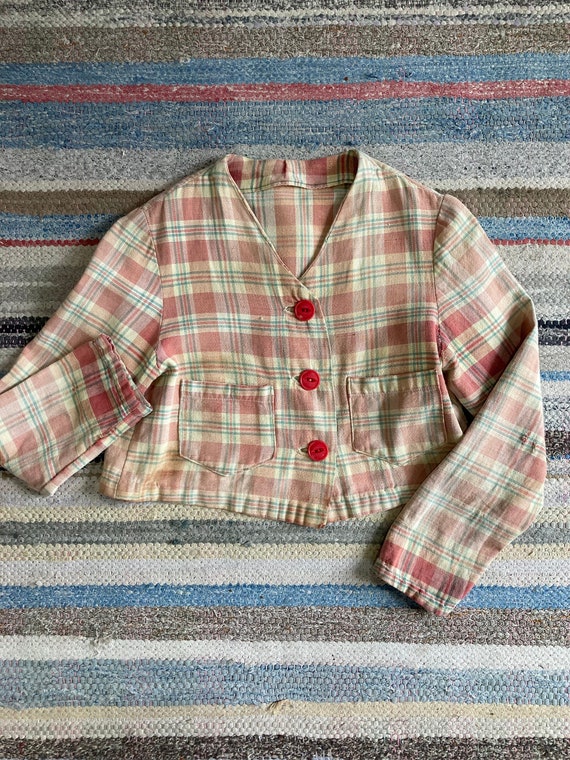 1930 40s Childrens Flannel Shirt small 5 6