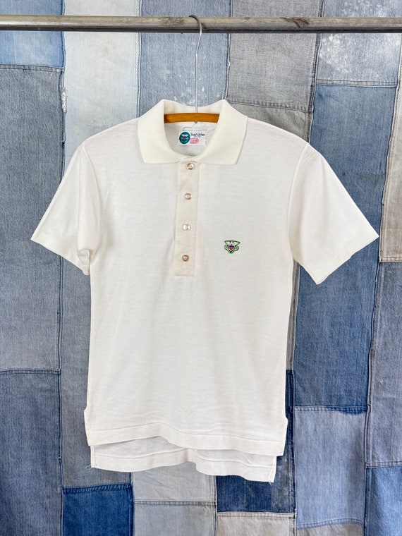 Vintage 1970s Tennis Pique Polo Shirt