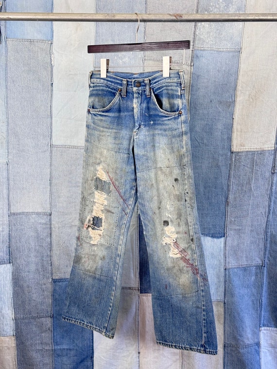 Vintage 1960s Childrens Patchwork Bootcut Flare De