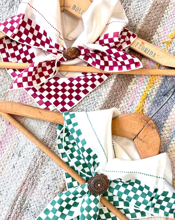 Vintage Copper Western Concho Scarf Bandana Slide Handcrafted Signed Lucky | select one