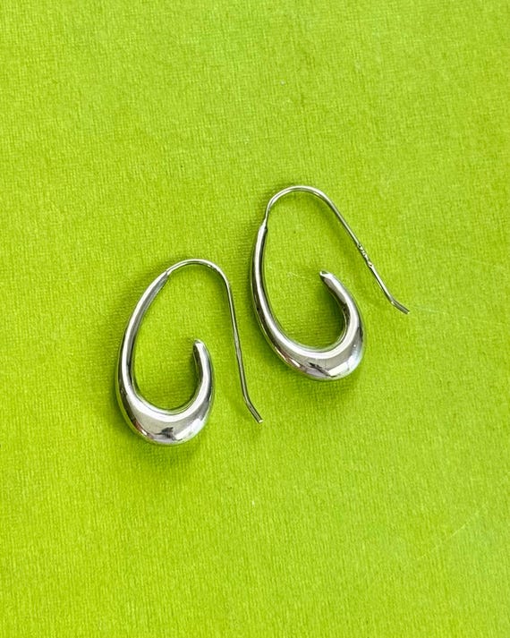 Vintage Liquid Drop Sterling Silver Threader Hoops