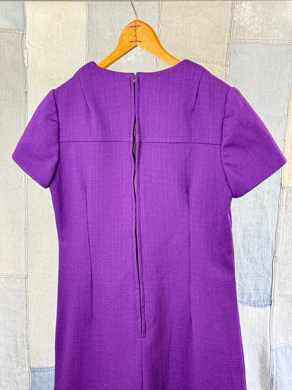 1960s Mod Purple Polyester Double Knit Dress - image 5