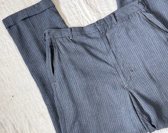 32x30 1950s Pinstripe Gabardine Mens Trousers