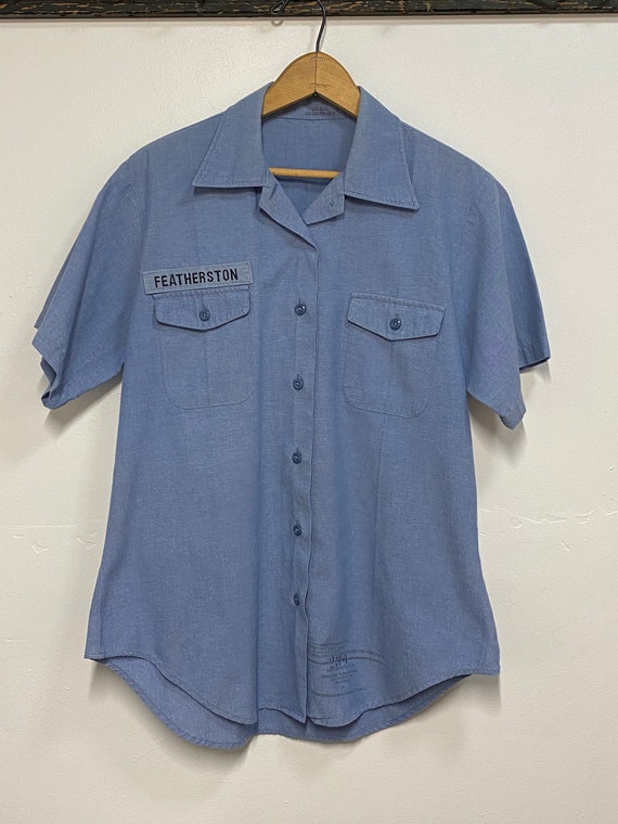 Womens US Navy Chambray Short Sleeve Shirt - image 2