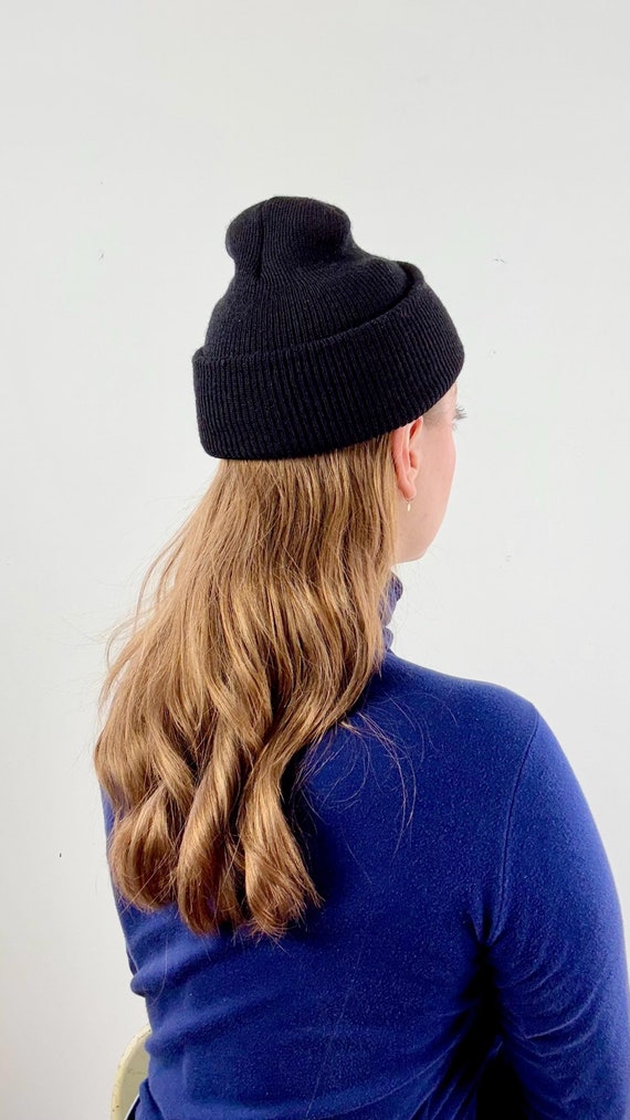 Vintage Wool Watch Cap Military made in USA | black