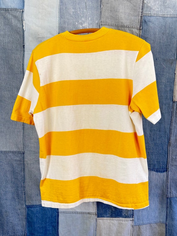 Vintage 1980s Striped Wide Crop T Shirt - image 5