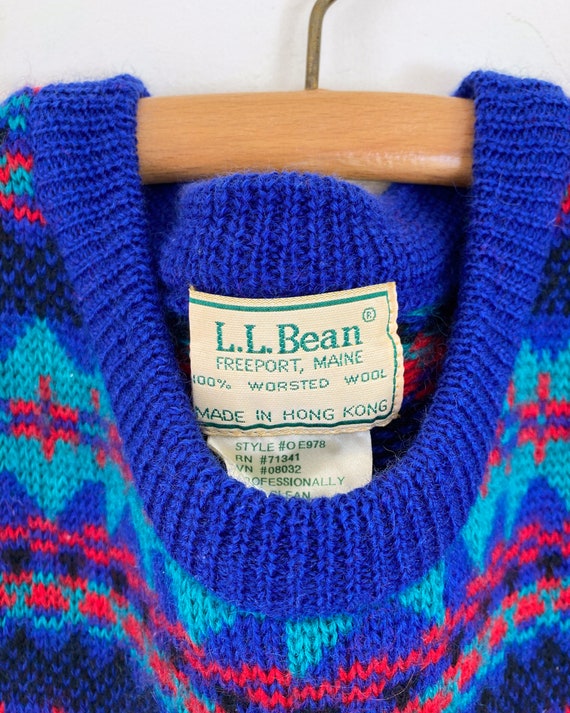 LL Bean bright wool sweater | vintage LL Bean swe… - image 8