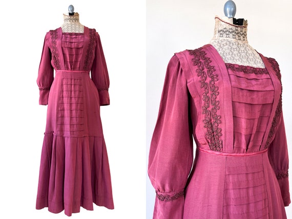 Edwardian Silk Grosgrain Tea Dress | Gibson Girl … - image 1