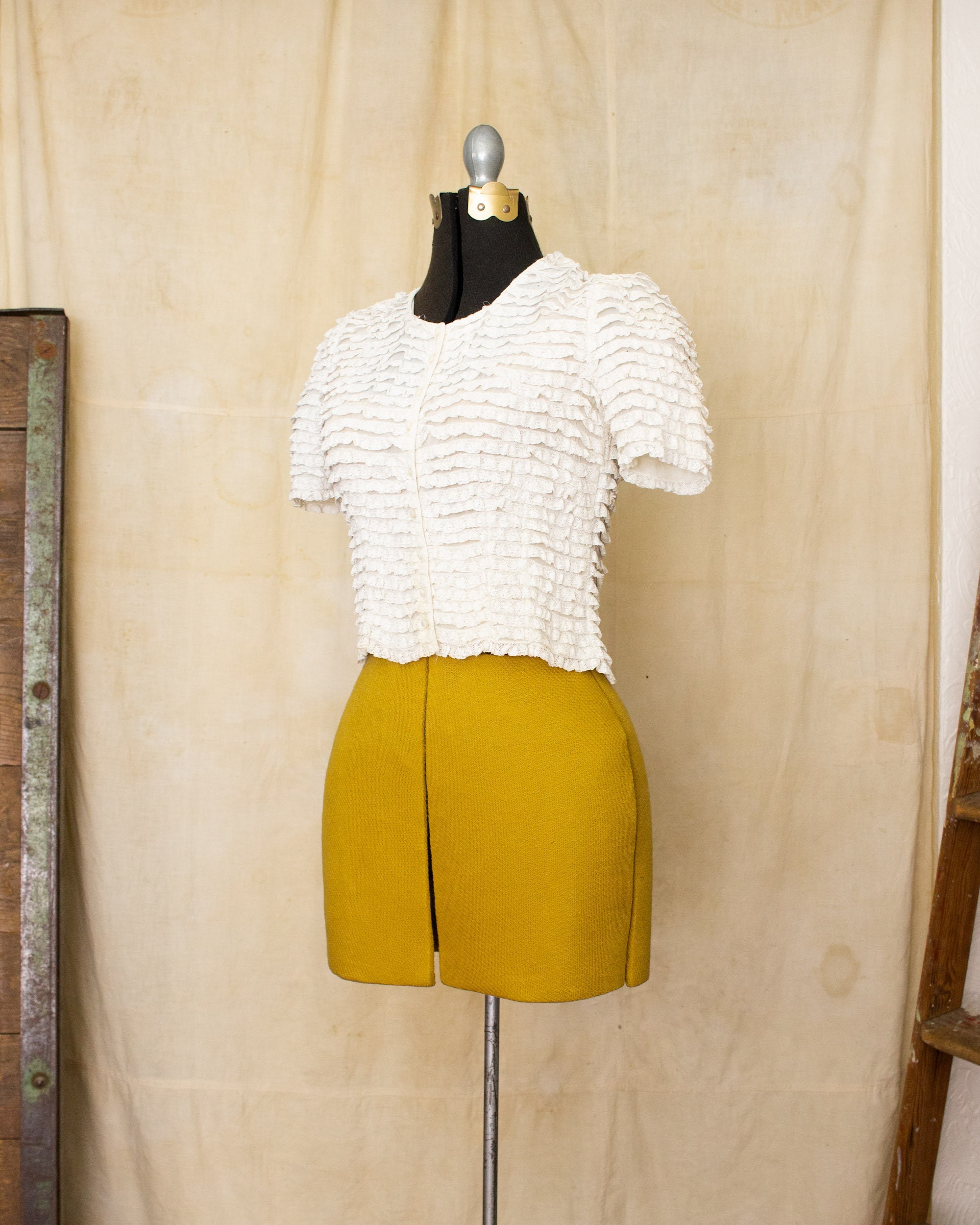 Spitze Rüschenbluse 40er Bluse antike weiße Bluse 40er | Etsy