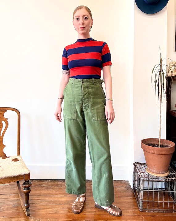 Vintage 1950s OG 107 US Military First Pattern Army Fatigue Pants | 29 x 29