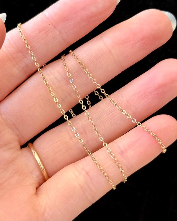 Vintage 12k Gold Filled Dainty Rolo Chain Necklace | 15”