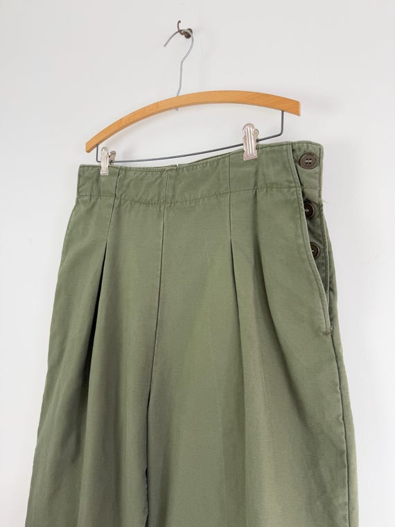 Vintage WWII Womens M43 Sateen Side Button Pants | plus size