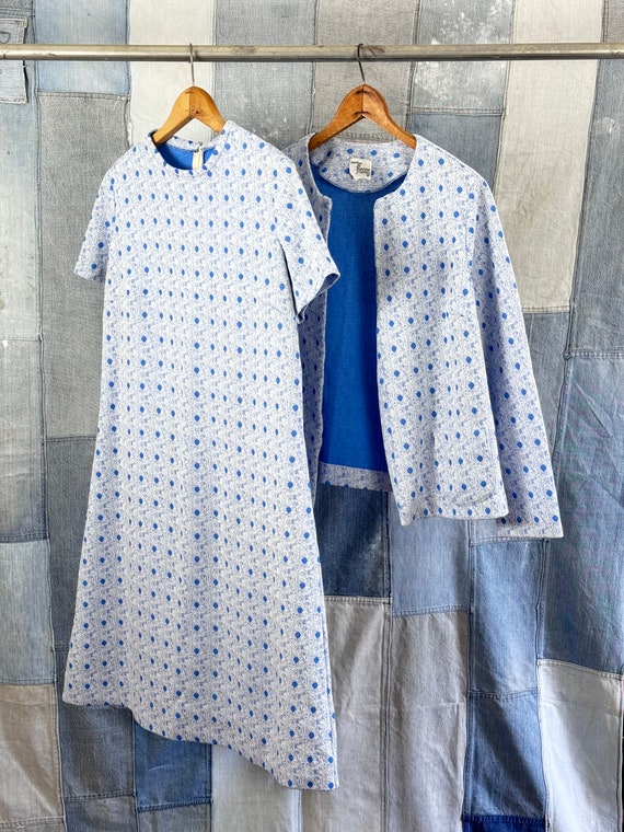 1960s Polyester Double Knit Dress Jacket Set